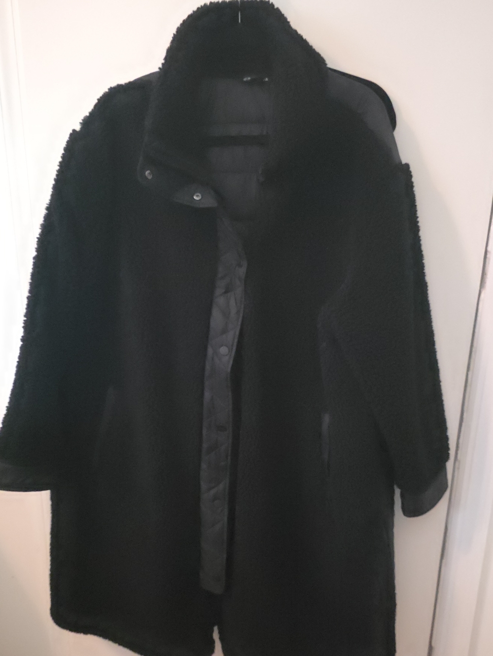 Athleta Black Faux Shearling Teddy Coat